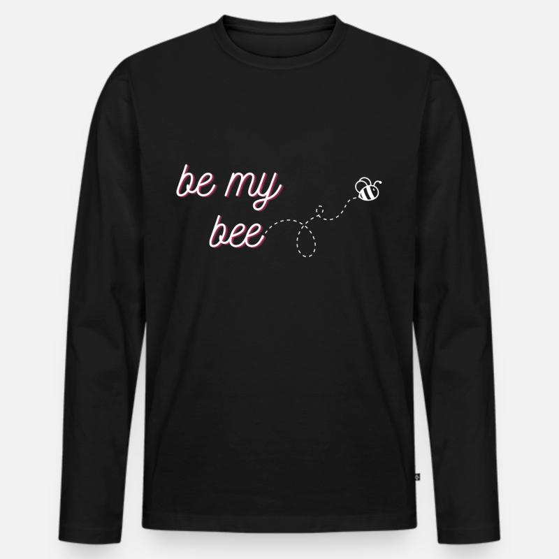 be my bee - Männer Premium Bio Langarmshirt - Schwarz