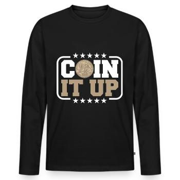 Coin Collector Numismatics Coin Collecting Coin Collection - Men's Premium Organic Long Sleeve Shirt - black - Front - Nico (187cm)