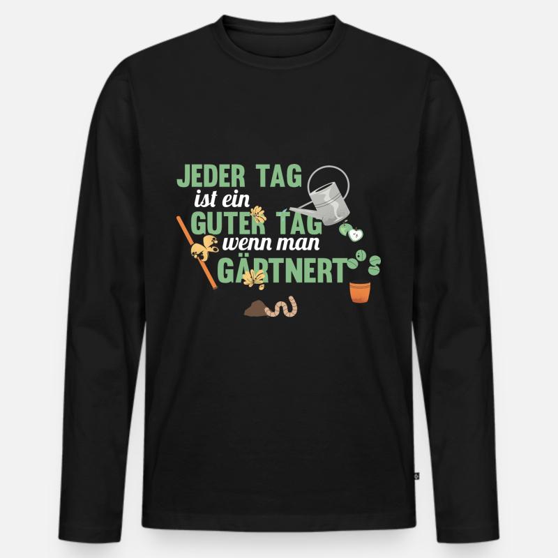 Gartenarbeit Garten Gärtner Hobbygärtner - Männer Premium Bio Langarmshirt - Schwarz