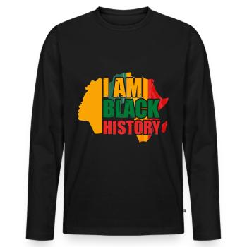 Black History Month Black History - Men's Premium Organic Long Sleeve Shirt - black - Front - Nico (187cm)