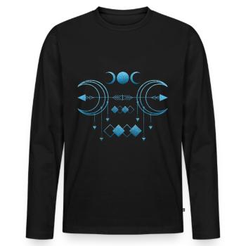 Le symbole vikings façonne la culture - T-shirt manches longues Premium bio Homme - noir - Devant - Nico (187cm)