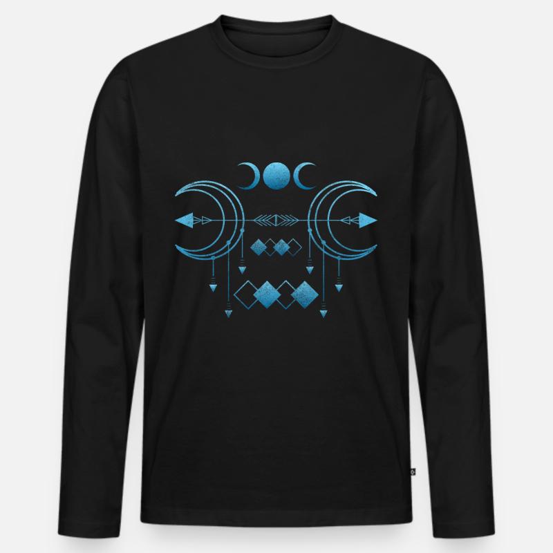 Symbol Wikinger Formen Kultur - Männer Premium Bio Langarmshirt - Schwarz