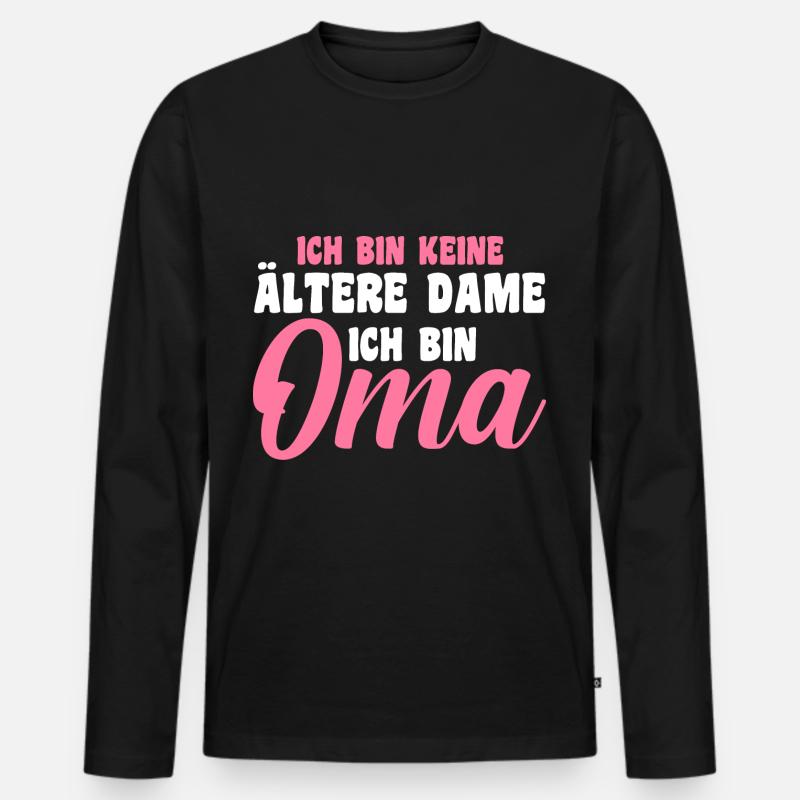 Großmutter Großmama Omi Oma - Männer Premium Bio Langarmshirt - Schwarz