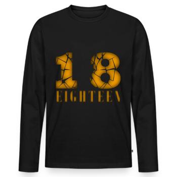 18 Jahre alt, Geburtsspruch - Männer Premium Bio Langarmshirt - Schwarz - Vorne - Nico (187cm)