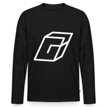 Gliederungsbrief G - Männer Premium Bio Langarmshirt - Schwarz - Vorne - Nico (187cm)
