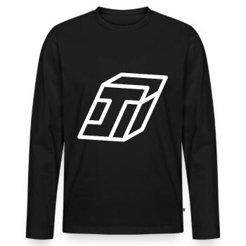 Outline Letter J - Men's Premium Organic Long Sleeve Shirt - black - Front - Nico (187cm)