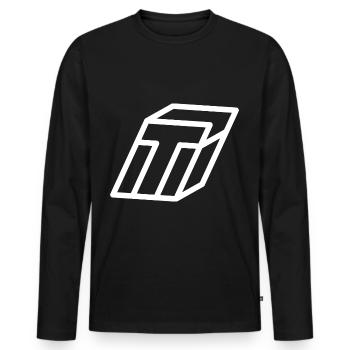 Lettre d’esquisse T - T-shirt manches longues Premium bio Homme - noir - Devant - Nico (187cm)