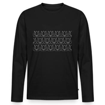 Motif de tulipes - T-shirt manches longues Premium bio Homme - noir - Devant - Nico (187cm)