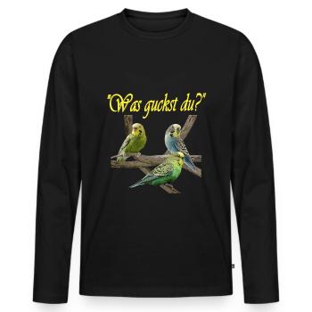 Wellensittiche - Männer Premium Bio Langarmshirt - Schwarz - Vorne - Nico (187cm)