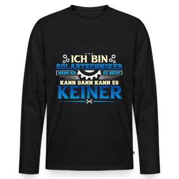 Solartechniker wenn ich es nicht kann - Männer Premium Bio Langarmshirt - Schwarz - Vorne - Nico (187cm)