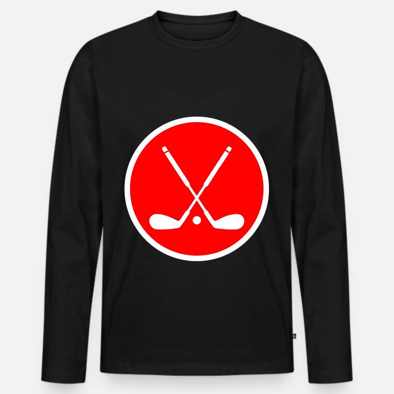 Golf symbol - Männer Premium Bio Langarmshirt - Schwarz
