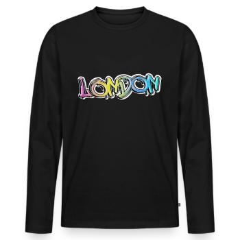 Londres Angleterre UK City Graffiti Spray Sprayer - T-shirt manches longues Premium bio Homme - noir - Devant - Nico (187cm)