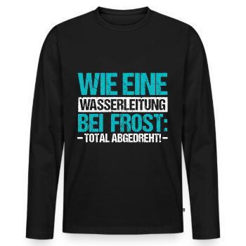 Bei Frost total abgedreht - Männer Premium Bio Langarmshirt - Schwarz - Vorne - Nico (187cm)