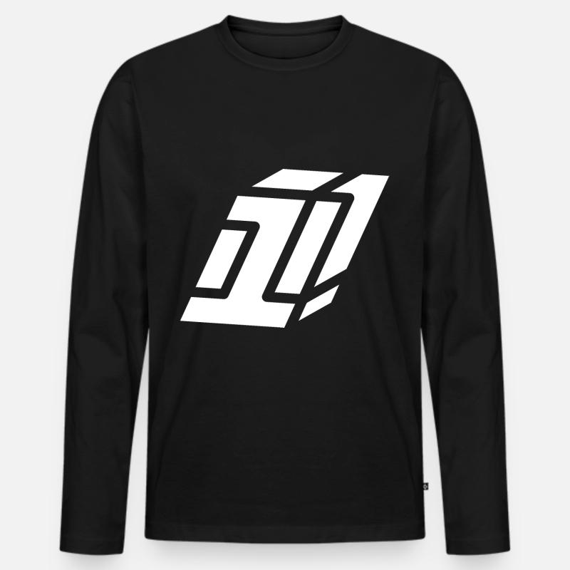 Abstract Nummer 1 | Erste - Männer Premium Bio Langarmshirt - Schwarz