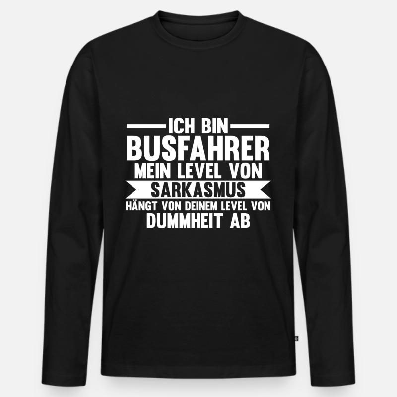 Bus Busfahrer - Männer Premium Bio Langarmshirt - Schwarz