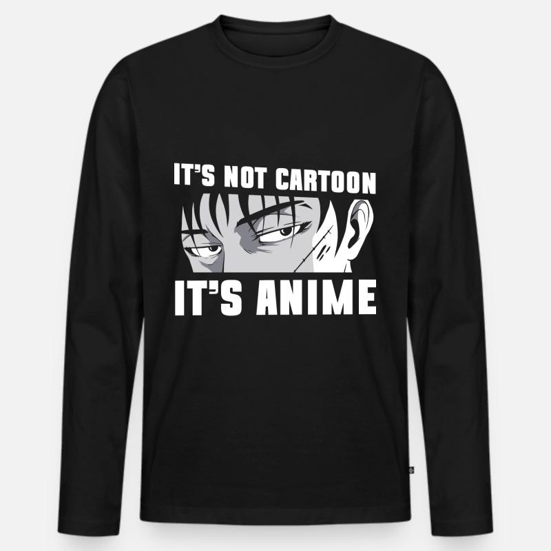 Manga Senpai Kanji Nerd - Männer Premium Bio Langarmshirt - Schwarz