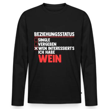 Beziehungsstatus Ich Mit Dir Du Mit Mir Wir Mit We - Männer Premium Bio Langarmshirt - Schwarz - Vorne - Nico (187cm)
