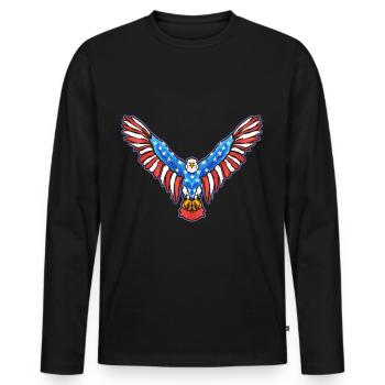 American Bald Eagle American 4. - Men's Premium Organic Long Sleeve Shirt - black - Front - Nico (187cm)