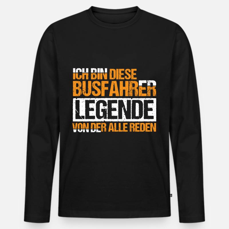 Busfahrer Legende - Männer Premium Bio Langarmshirt - Schwarz