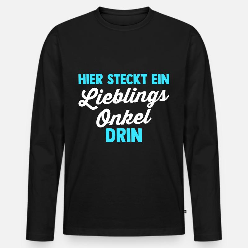 Patenonkel Onkel - Männer Premium Bio Langarmshirt - Schwarz