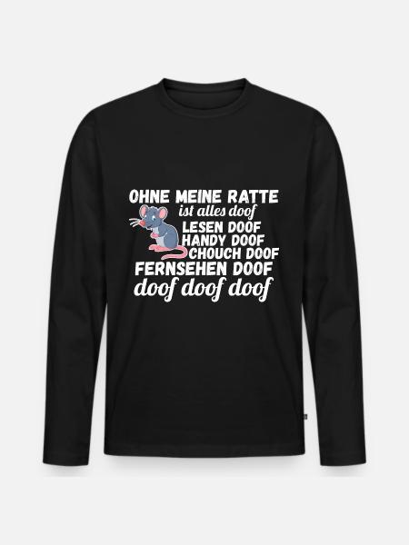Nagetier Ratte Ratten - Männer Premium Bio Langarmshirt - Schwarz