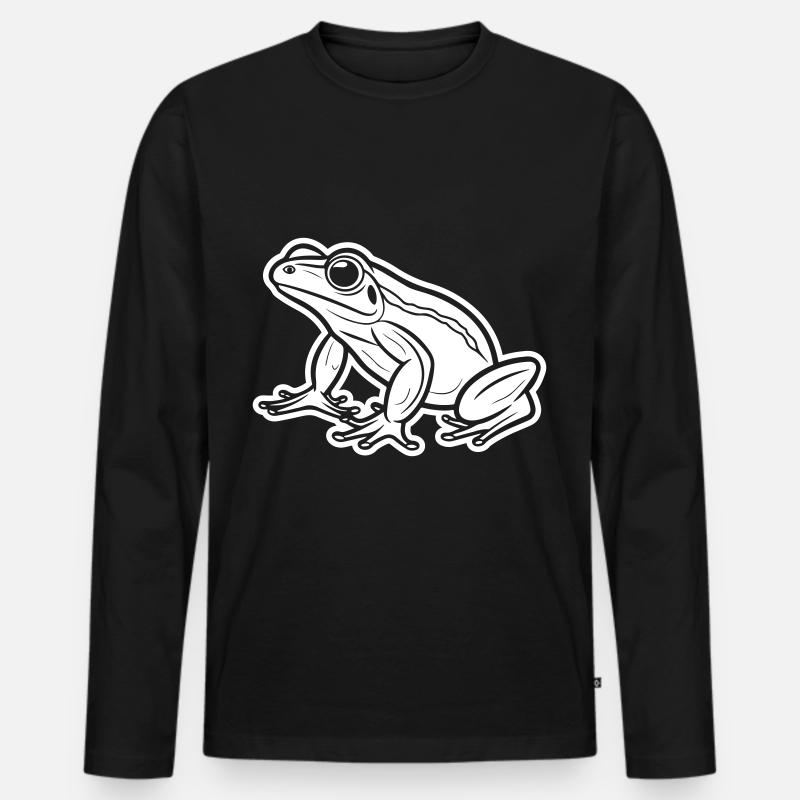 Frosch Tier - Männer Premium Bio Langarmshirt - Schwarz