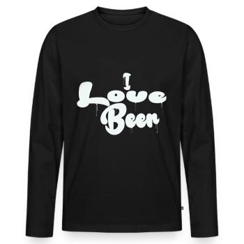 I Love beer - Männer Premium Bio Langarmshirt - Schwarz - Vorne - Nico (187cm)