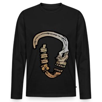 Klettern Karabiner - Männer Premium Bio Langarmshirt - Schwarz - Vorne - Nico (187cm)
