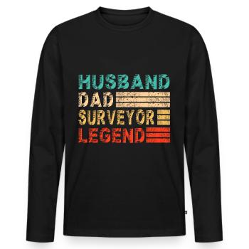 Surveyor Dad Vermessser Landvermesser Papa Lustig - Men's Premium Organic Long Sleeve Shirt - black - Front - Nico (187cm)