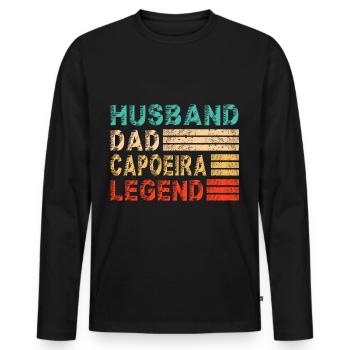 Capoeira Dad Training Style Fighter Funny Vintage - Männer Premium Bio Langarmshirt - Schwarz - Vorne - Nico (187cm)
