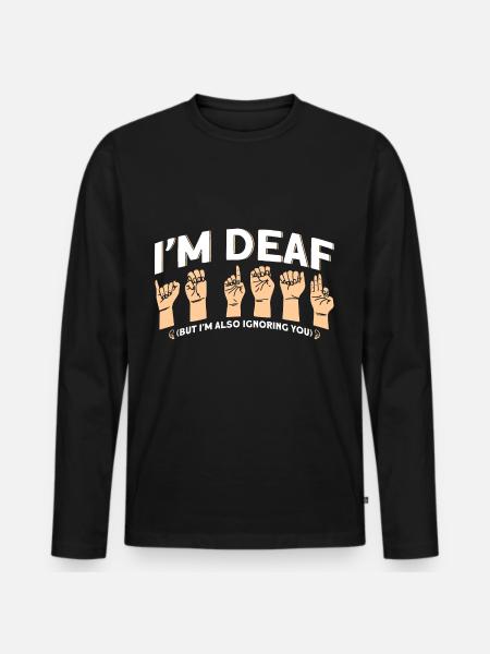 Hörgerät Gebärdensprache Gehörlose - Männer Premium Bio Langarmshirt - Schwarz
