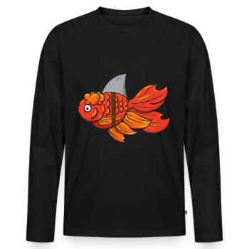 Poissons rouges Poissons sous-marins Aquariophiles Contenu des poissons - T-shirt manches longues Premium bio Homme - noir - Devant - Nico (187cm)