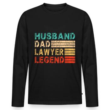Anwalt Papa Spruch Sprüche Lustige witzige Cool - Männer Premium Bio Langarmshirt - Schwarz - Vorne - Nico (187cm)