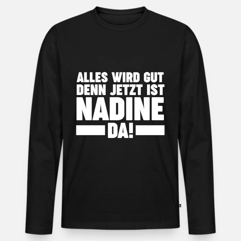 Nadine - Männer Premium Bio Langarmshirt - Schwarz
