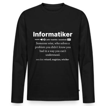 IT Informatik Informatiker Computerarbeit Geschenk - Männer Premium Bio Langarmshirt - Schwarz - Vorne - Nico (187cm)