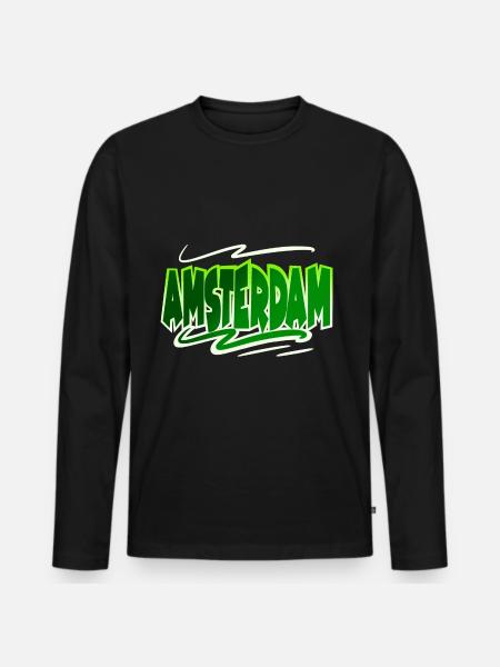 Amsterdam - Men's Premium Organic Long Sleeve Shirt - black