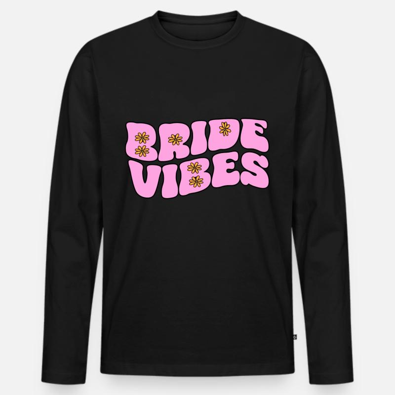 Bride Vibes - Männer Premium Bio Langarmshirt - Schwarz