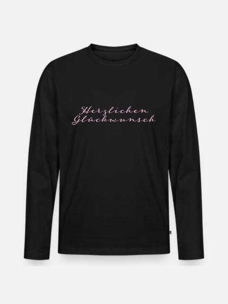 Herzlichen Glückwunsch - Männer Premium Bio Langarmshirt - Schwarz