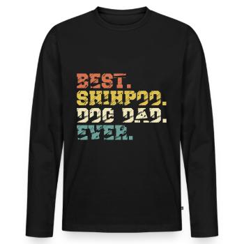 Shih Poo Shihpoo Dog Mix Dad Papa Master - Men's Premium Organic Long Sleeve Shirt - black - Front - Nico (187cm)
