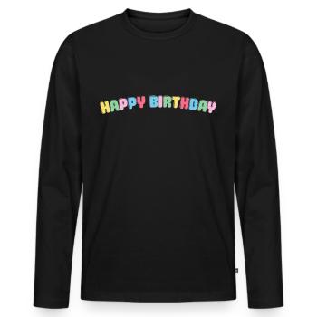 Happy Birthday Congratulations Birthday - Men's Premium Organic Long Sleeve Shirt - black - Front - Nico (187cm)