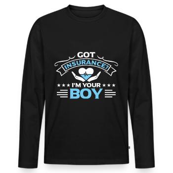 Insurance Salesman Insurance Agent - Men's Premium Organic Long Sleeve Shirt - black - Front - Nico (187cm)