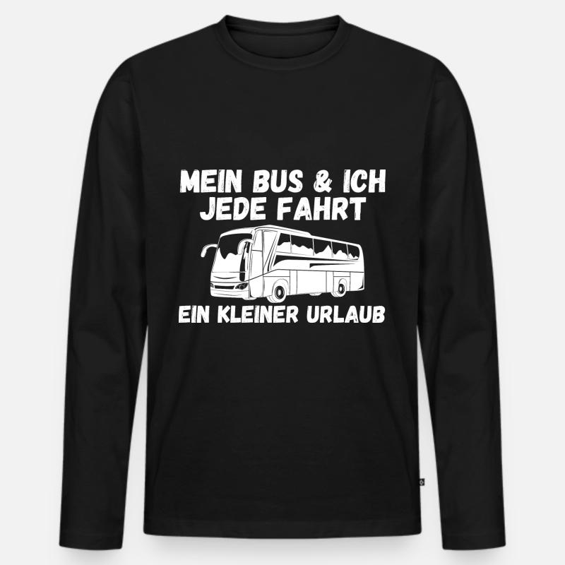Bus Busfahrer - Männer Premium Bio Langarmshirt - Schwarz