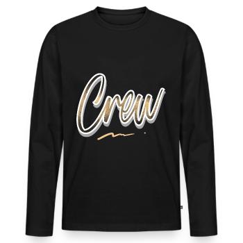 Crew - Männer Premium Bio Langarmshirt - Schwarz - Vorne - Nico (187cm)