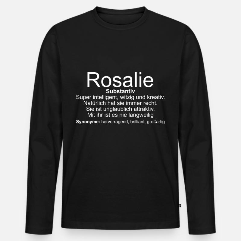 Name Definition Rosalie - Männer Premium Bio Langarmshirt - Schwarz