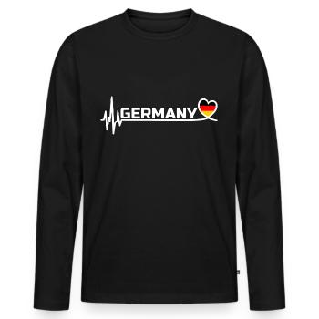 Germany Sport Fan Fussball White - Männer Premium Bio Langarmshirt - Schwarz - Vorne - Nico (187cm)