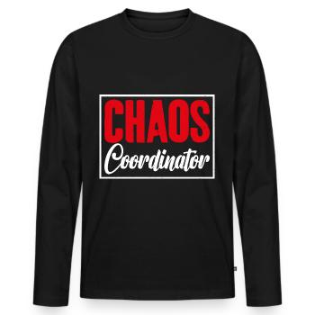 Graphique du chef d’activités du - T-shirt manches longues Premium bio Homme - noir - Devant - Nico (187cm)