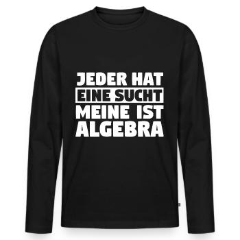 Mathematik Mathe Rechnen Algebra - Männer Premium Bio Langarmshirt - Schwarz - Vorne - Nico (187cm)