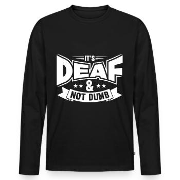 Langue des signes sourde Fierté sourde - T-shirt manches longues Premium bio Homme - noir - Devant - Nico (187cm)