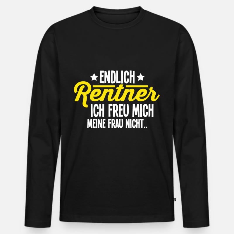 Rentner - Männer Premium Bio Langarmshirt - Schwarz