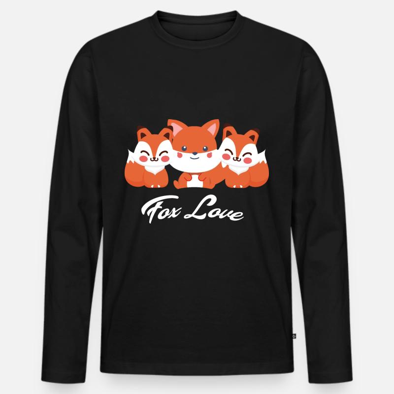 Fuchs - Männer Premium Bio Langarmshirt - Schwarz